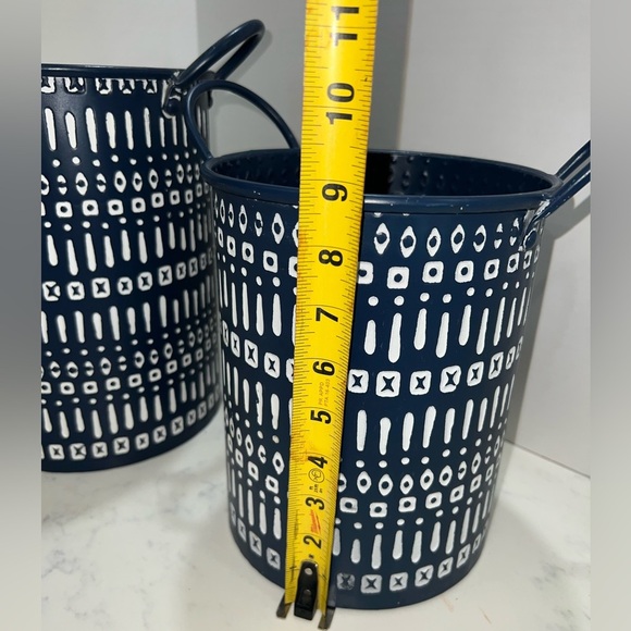 Navy and White Patterned Storage Baskets - Picture 10 of 10